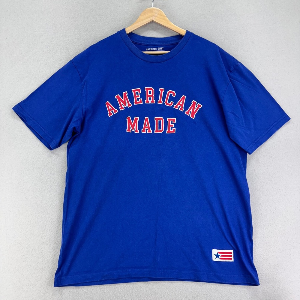 American Giant Flag Collection‎ T-Shirt Mens XL Blue American Made Tee USA